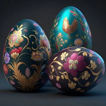 Decorated and shaped Easter eggs Stock Illustration