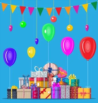 Decorated background with gift boxes Stock Illustration