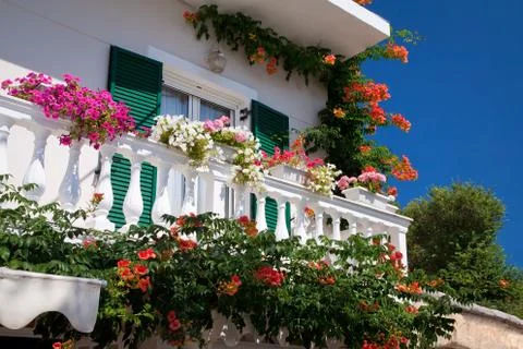 Decorated balcony Stock Photos