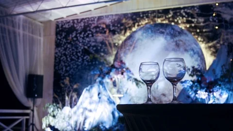 Decorated banquet hall Stock Footage 98303487