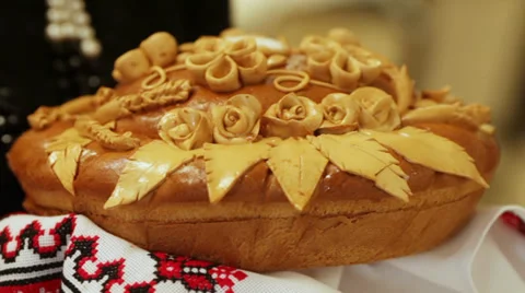 Decorated bread Stock-Footage 33008621