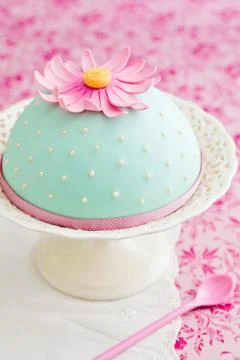 Decorated cake with flower Stock Photos