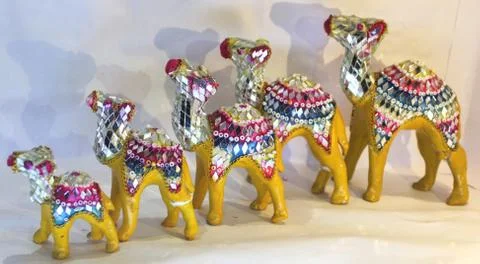 Decorated camels Stock Photos