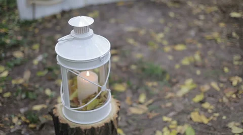 Decorated candle, elements of the wedding decor, still life Stock Footage 45792506