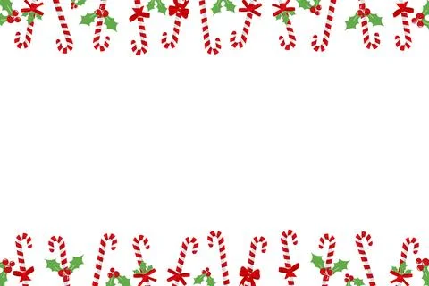 Decorated candy canes frame Stock Illustration