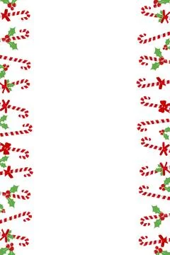 Decorated candy canes frame 스톡 일러스트