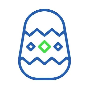 Decorated candy egg icon. Concept of Easter, sweets, and holiday. Illustrazione stock