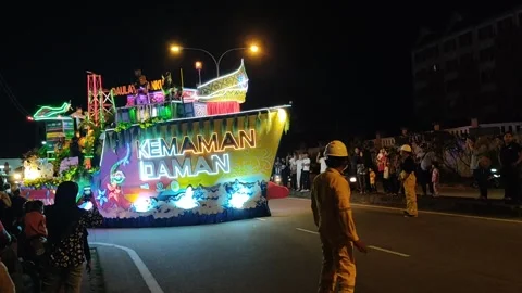 Decorated car parade. Stock Footage 218223683