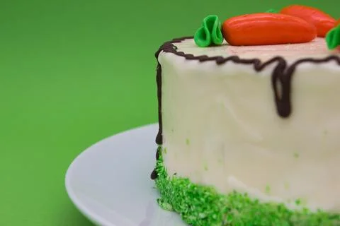 Decorated Carrot Cake Close-Up Stock Photos
