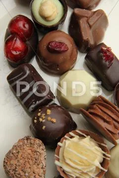 Decorated chocolates Stock Photos