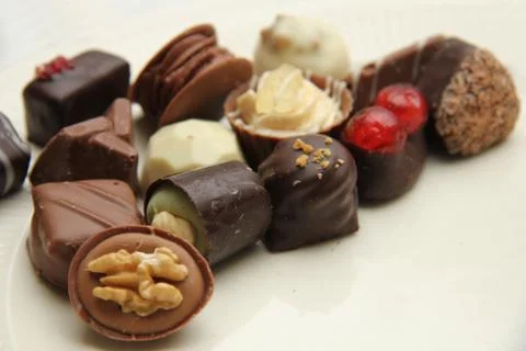 Decorated chocolates Foto stock