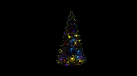 Decorated christmas pine isolated. cgi object 3D illustration Stock Illustration