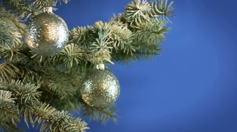 Decorated christmas tree branch Stock-Footage 56594431