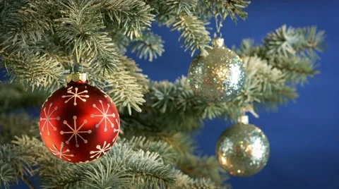 Decorated christmas tree branch Video stock 56594620