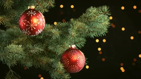 Decorated christmas tree branch 動画素材 56595102