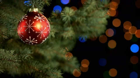 Decorated christmas tree branch Stock-Footage 56595234