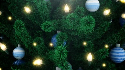 Decorated Christmas tree Stock Footage 82986186