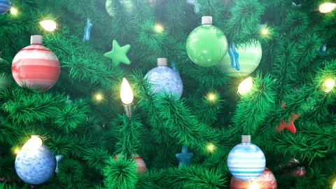 Decorated Christmas tree Stock Footage 98267599