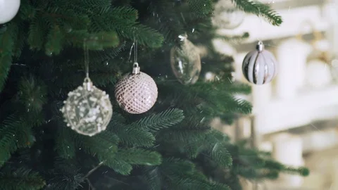 Decorated Christmas tree Stock Footage 98934261