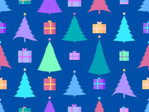 Decorated Christmas tree with gift boxes isolated on white background. Gifts  Illustrazione stock