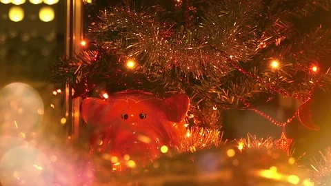 Decorated christmas tree at home. Close-up 動画素材 100413552