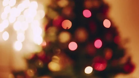 Decorated christmas tree with illumination Stock Footage 73897207