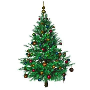 Decorated Christmas tree Stock Illustration