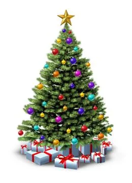 Decorated christmas tree Иллюстрация