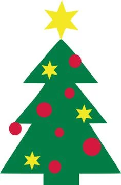 Decorated christmas tree Illustrazione stock