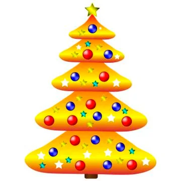 Decorated christmas tree Stock Illustration