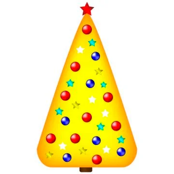 Decorated christmas tree Illustrazione stock
