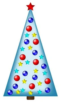 Decorated christmas tree Stock Illustration