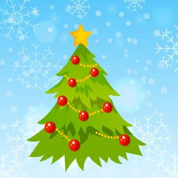 Decorated christmas tree Stock Illustration