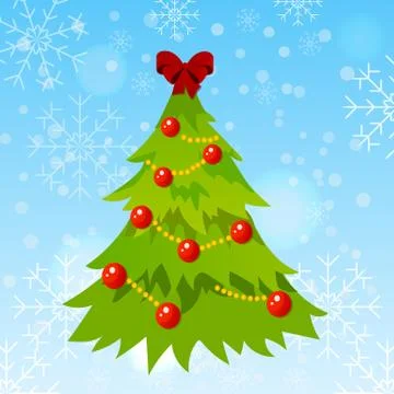 Decorated christmas tree Stock Illustration