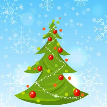 Decorated christmas tree Illustrazione stock