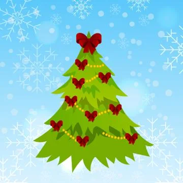 Decorated christmas tree Stock Illustration