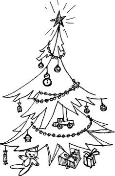 Decorated christmas tree Stock Illustration