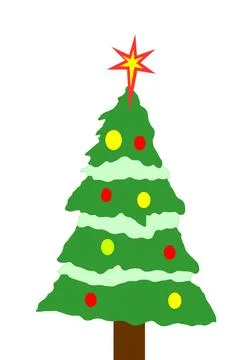 Decorated christmas tree Illustrazione stock