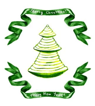Decorated christmas tree Stock Illustration