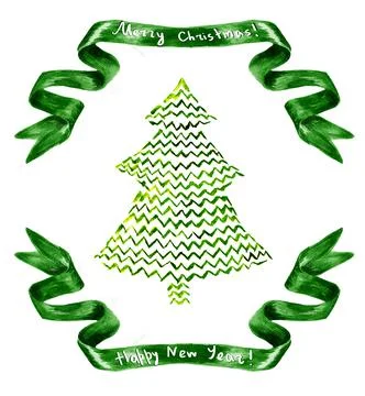 Decorated christmas tree Stock Illustration