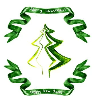 Decorated christmas tree Stock Illustration