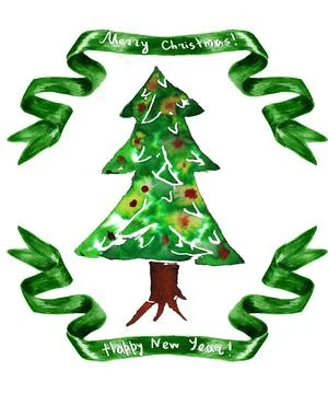 Decorated christmas tree Stock Illustration