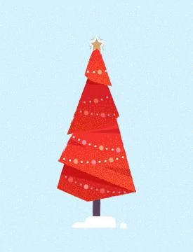 Decorated Christmas tree. Stock Illustration