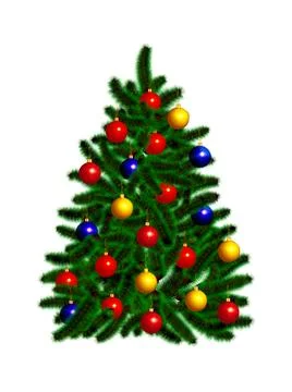 Decorated Christmas tree Stock Illustration