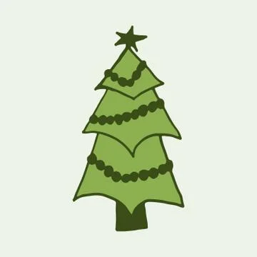 Decorated Christmas tree illustration Stock Illustration