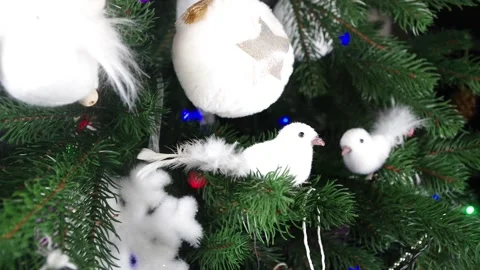 Decorated Christmas tree with lights Stock-Footage 167274168