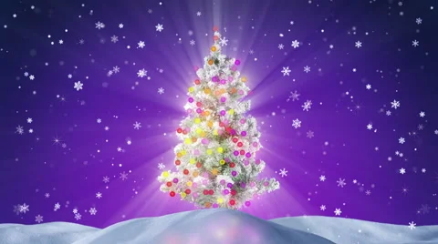 Decorated christmas tree at night loopable 4k (4096x2304) Stock Footage 66965117