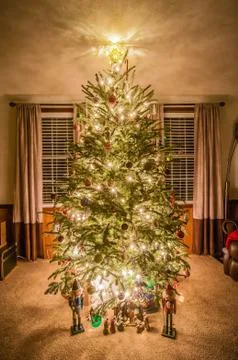 Decorated christmas tree Stock Photos