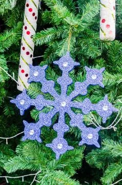 Decorated christmas tree Stock Photos