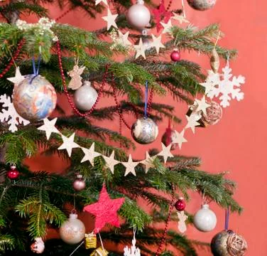 Decorated christmas tree Stock-Fotos